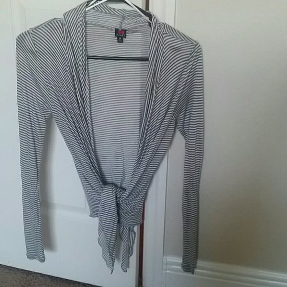 Poof! Striped Open Cardigan (Med) Y2K - Picture 4 of 6